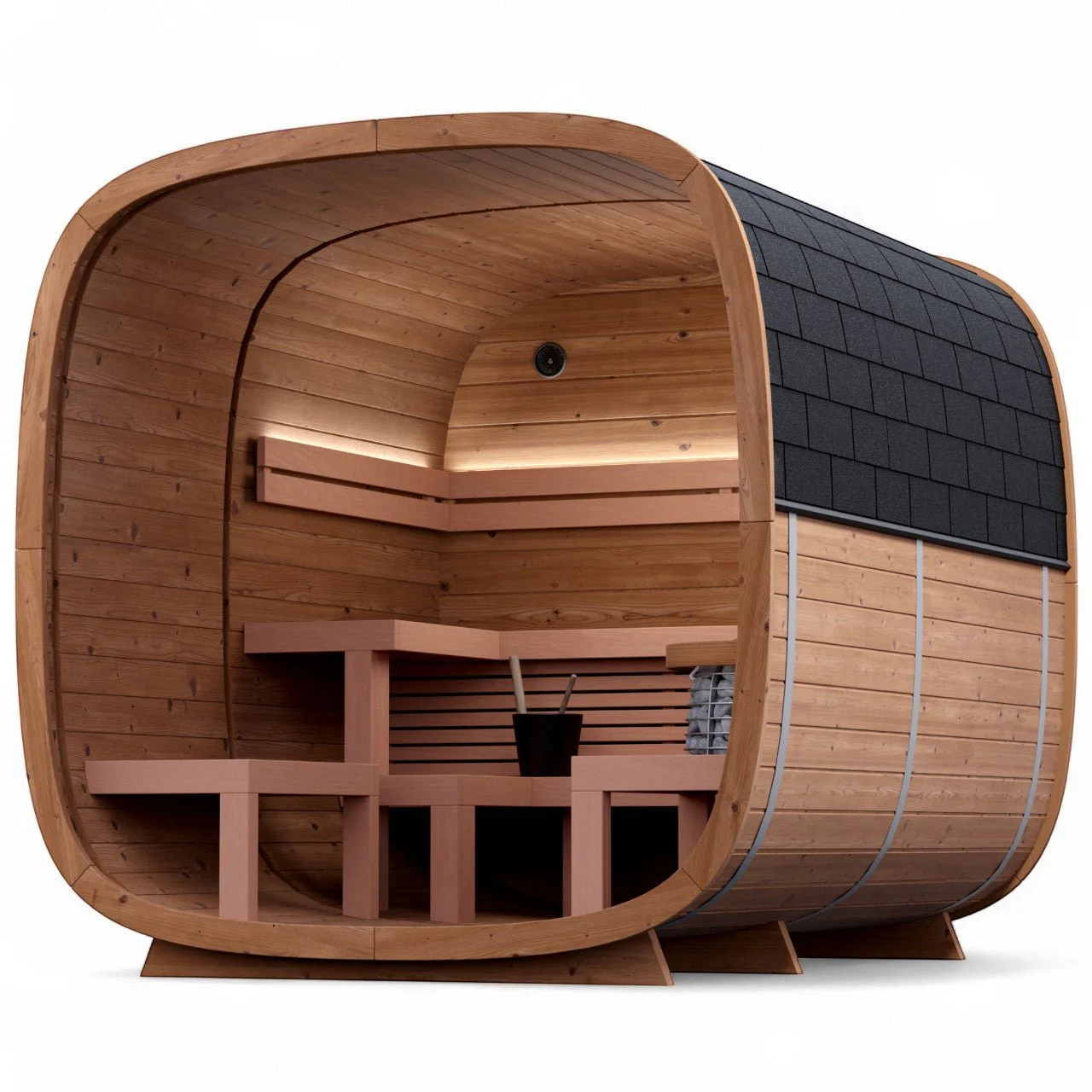 Leil® Dice Dual 4 Person Sauna with Changing Room - Image 10