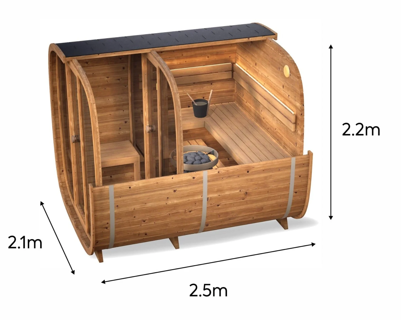 Leil® Dice Dual 4 Person Sauna with Changing Room - Image 20