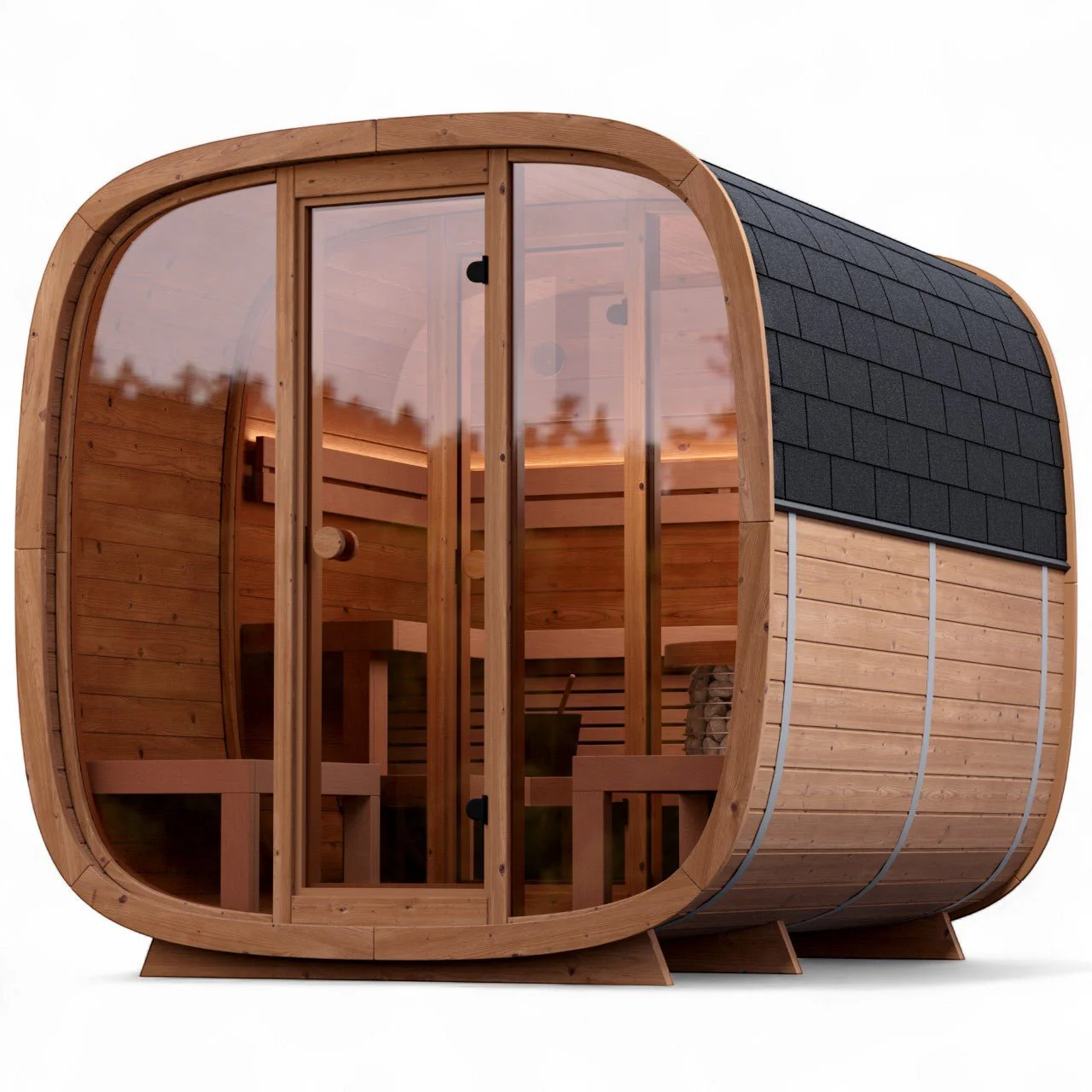Leil® Dice Dual 4 Person Sauna with Changing Room - Image 4