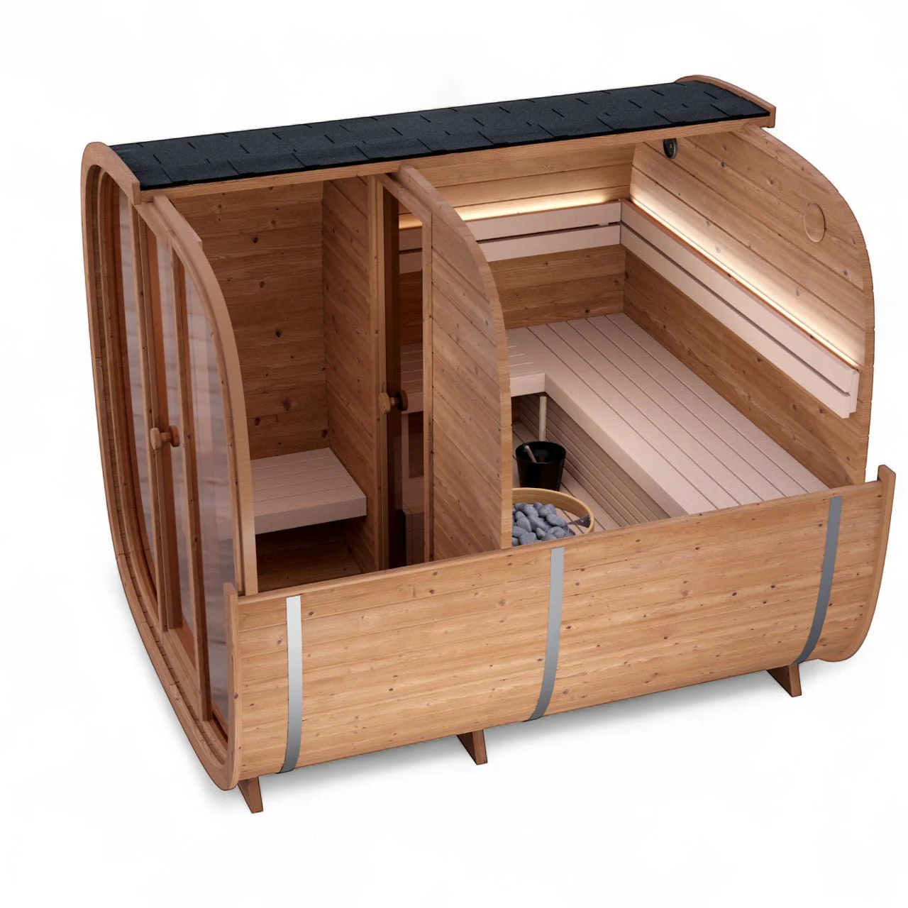 Leil® Dice Dual 4 Person Sauna with Changing Room - Image 7