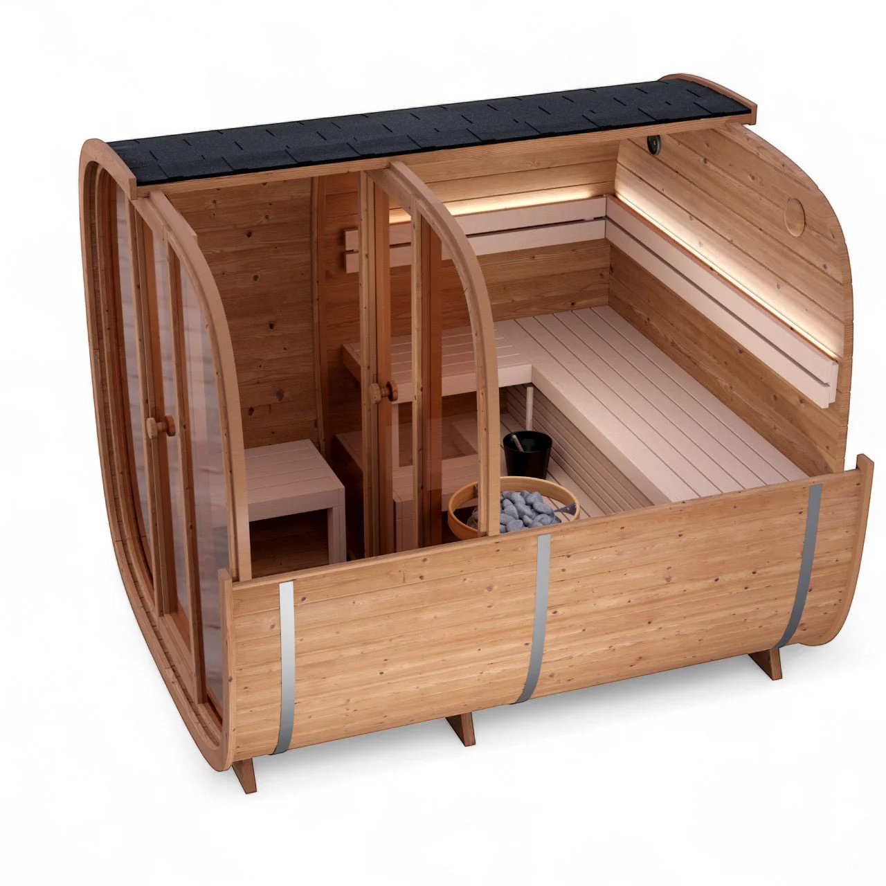 Leil® Dice Dual 4 Person Sauna with Changing Room - Image 8