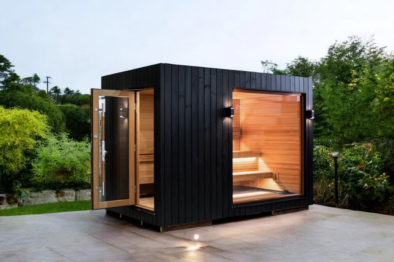 Saunum AirCube Double Outdoor Sauna 5 Seater with Changing Room - Image 11