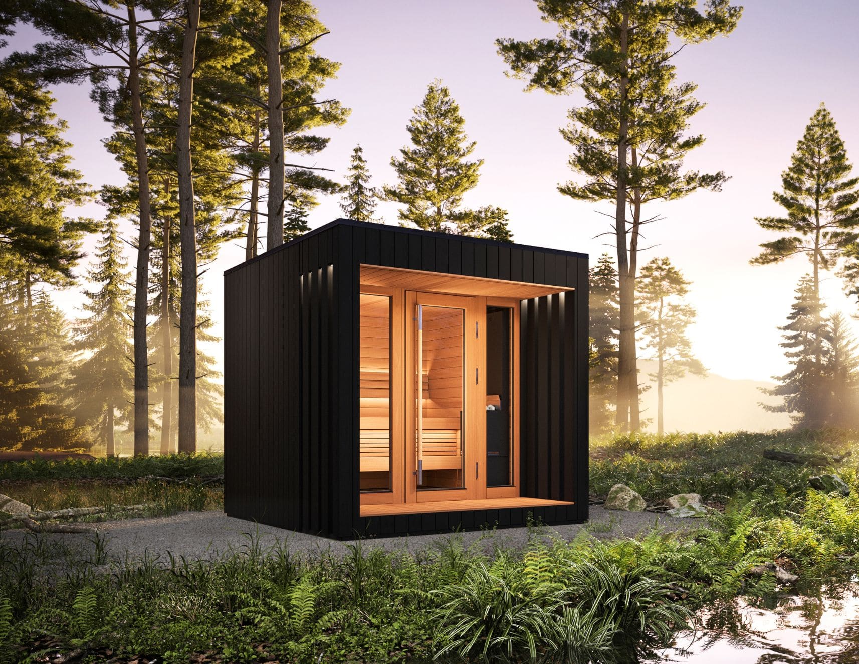Saunum AirCube Terrace Outdoor Sauna 4 Seater - Image 3