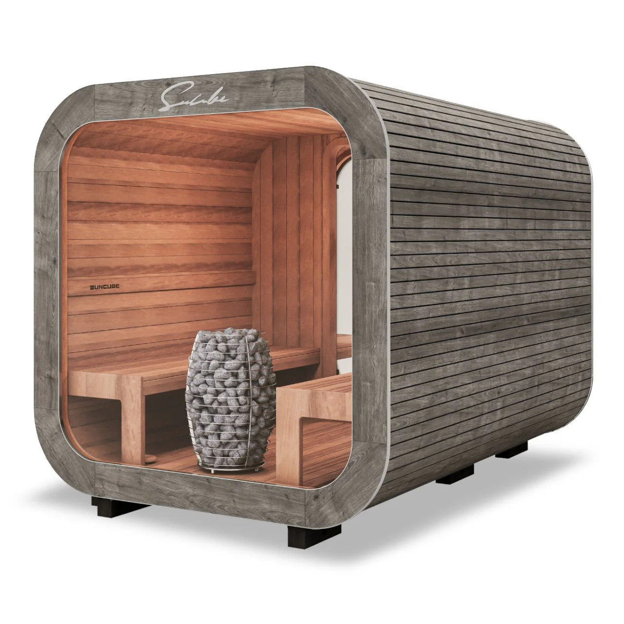 SunCube L 4-6 Person Outdoor Sauna with Changing Room - Image 4