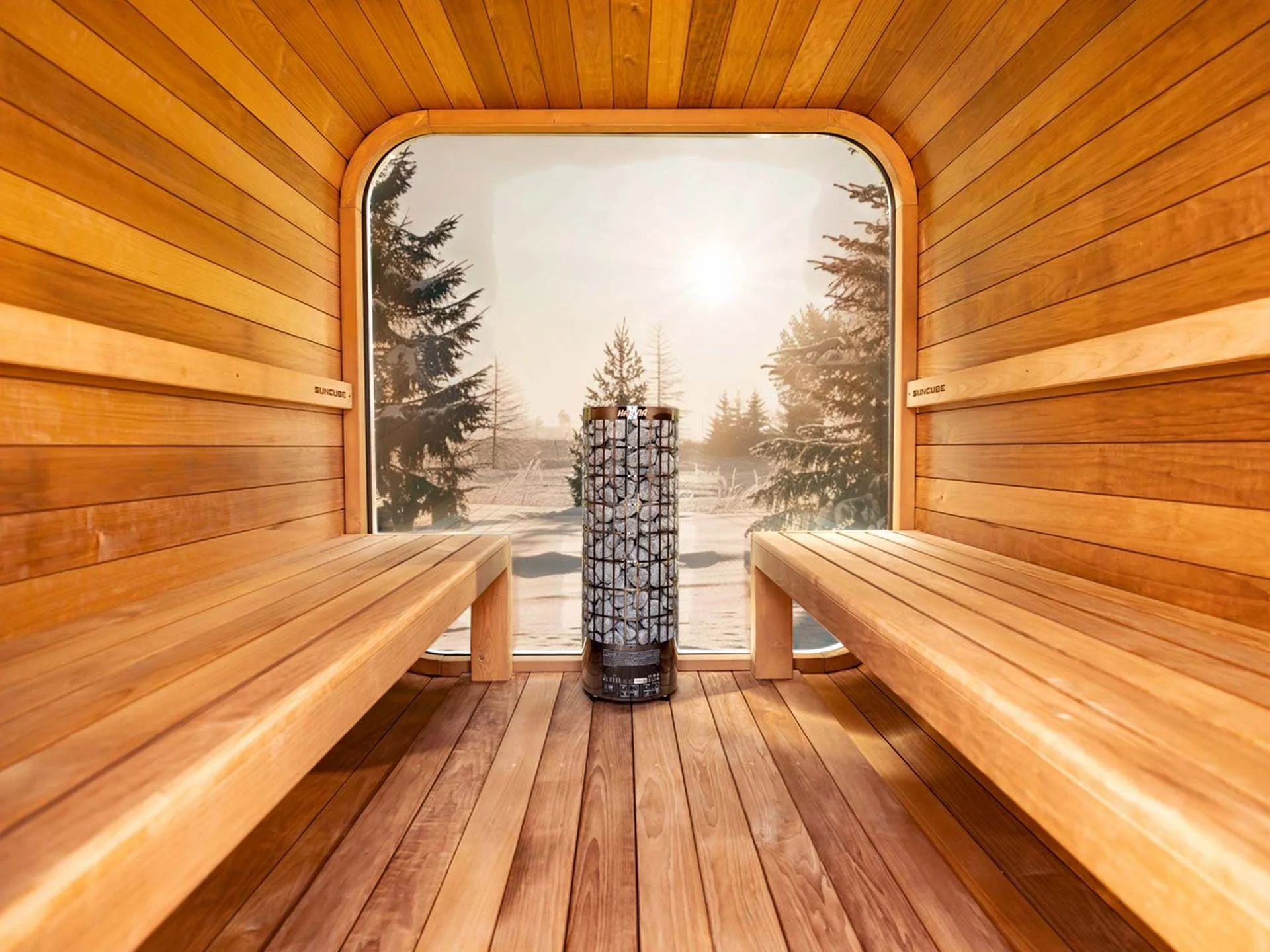SunCube L 4-6 Person Outdoor Sauna with Changing Room - Image 9